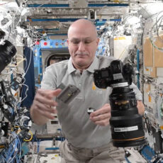 NASA Astronaut Don Pettit Swapping Camera Battery Space
