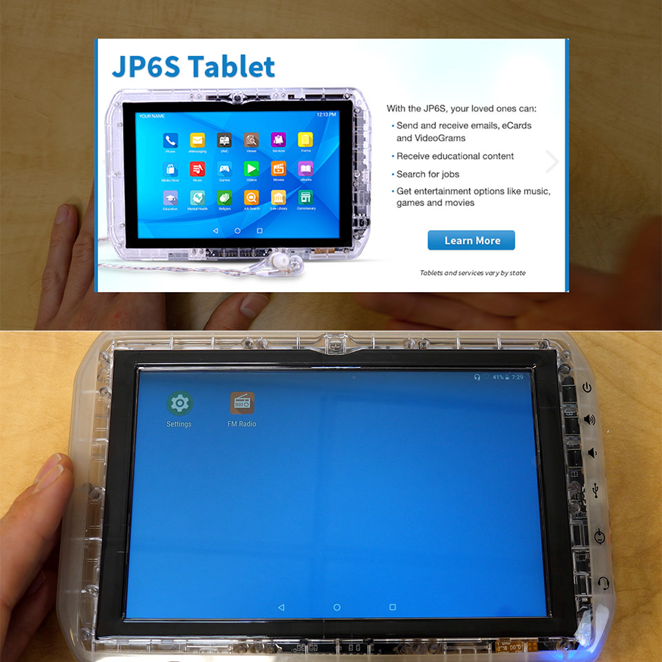 Prison Issue Android Tablets Jpay JP6S JP4