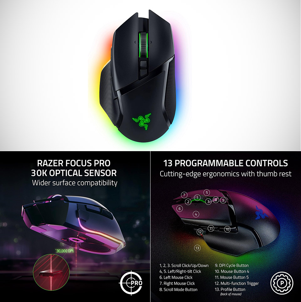 Razer Basilisk V3 Pro Wireless Gaming Mouse 2026