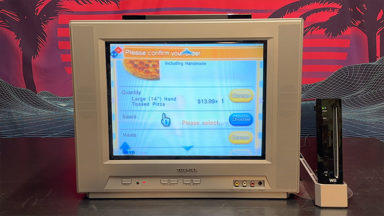 Nintendo Wii Food Channel Order Domino's Pizza