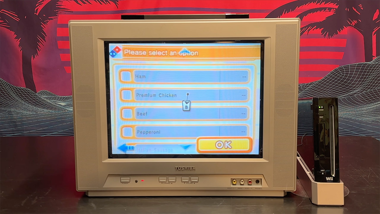 Nintendo Wii Food Channel Order Domino's Pizza