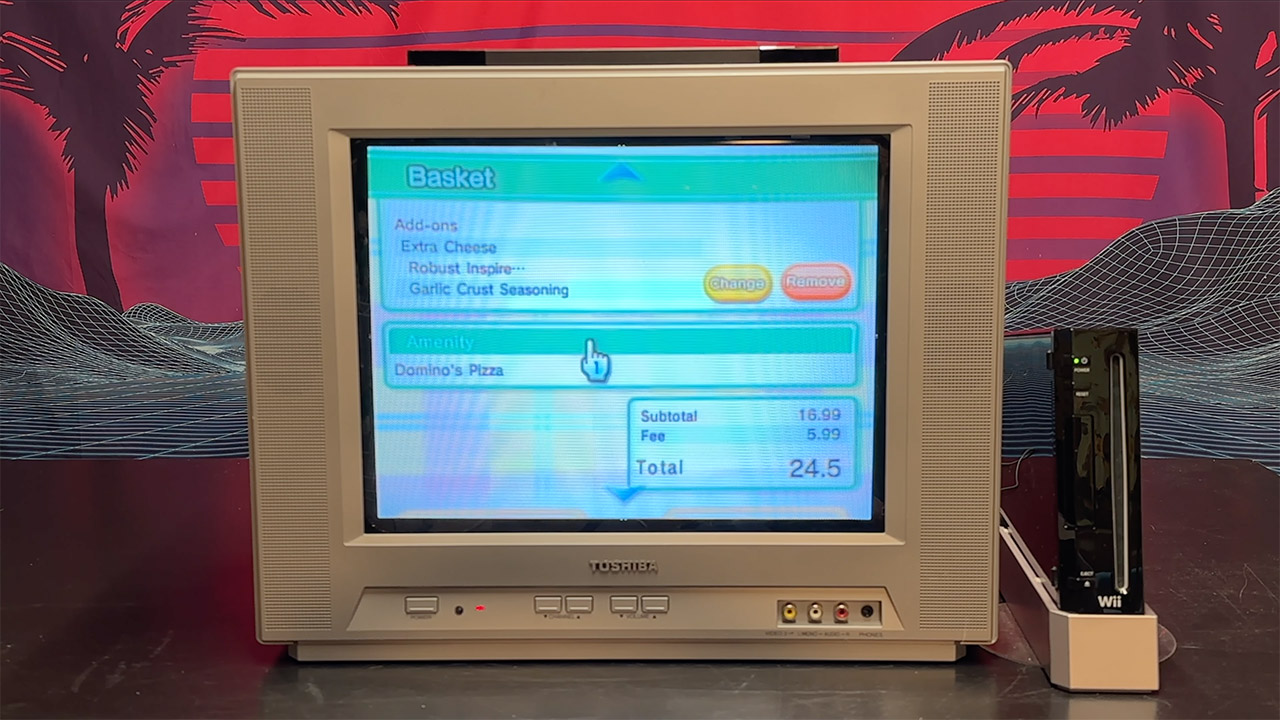 Nintendo Wii Food Channel Order Domino's Pizza