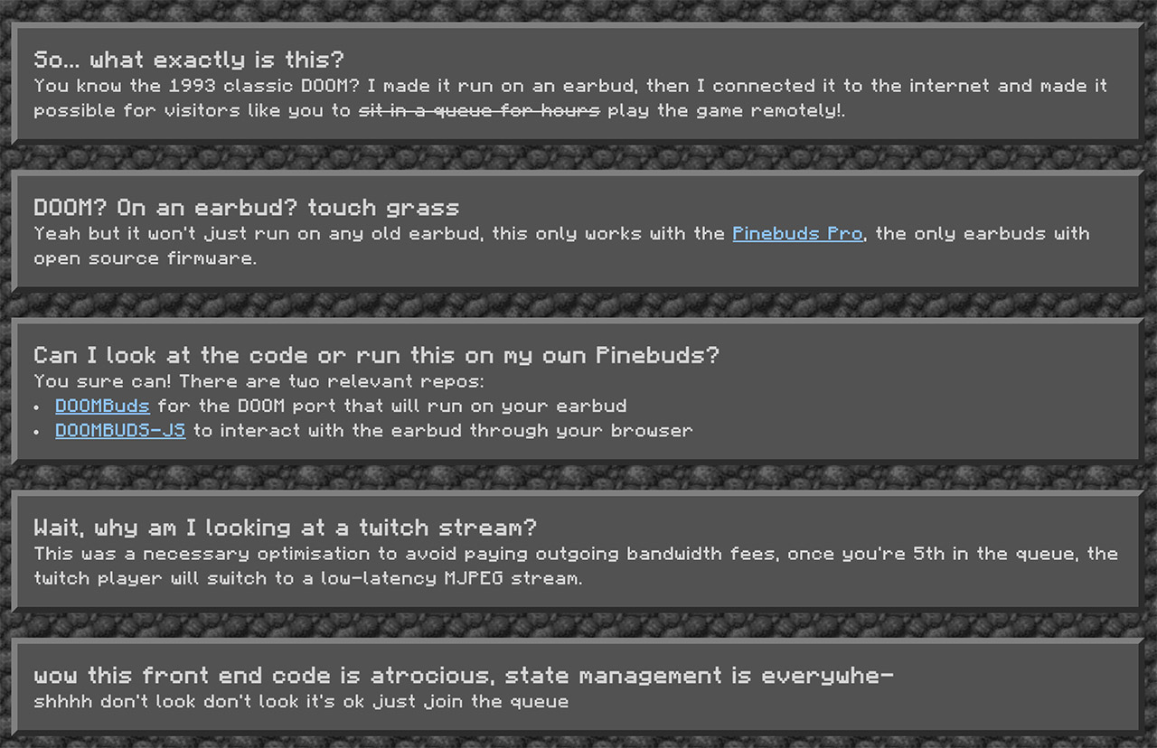 Running DOOM on Wireless Earbuds PineBuds Pro
