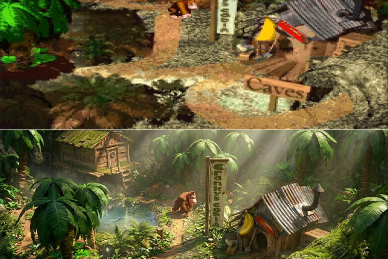 Nintendo Donkey Kong Country AI Remake Game