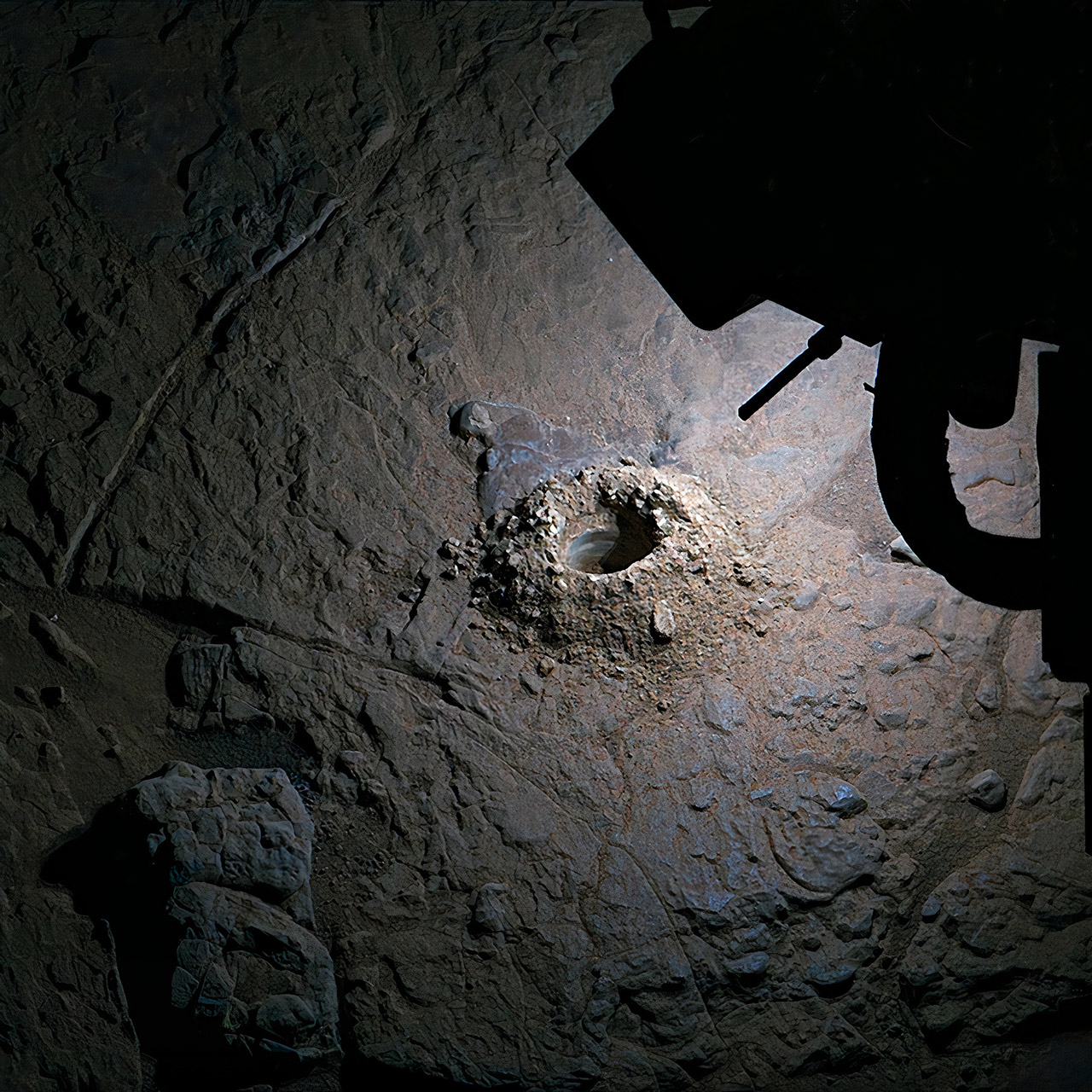 Mars Curiosity Rover Night Shot Light