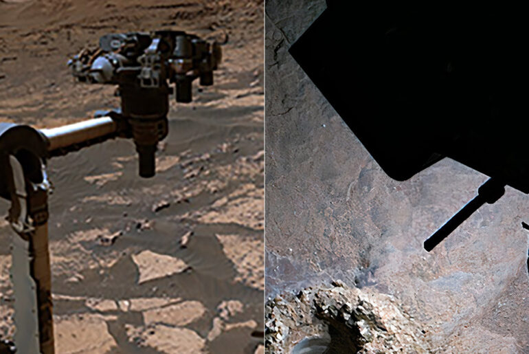 Mars Curiosity Rover Night Shot Light