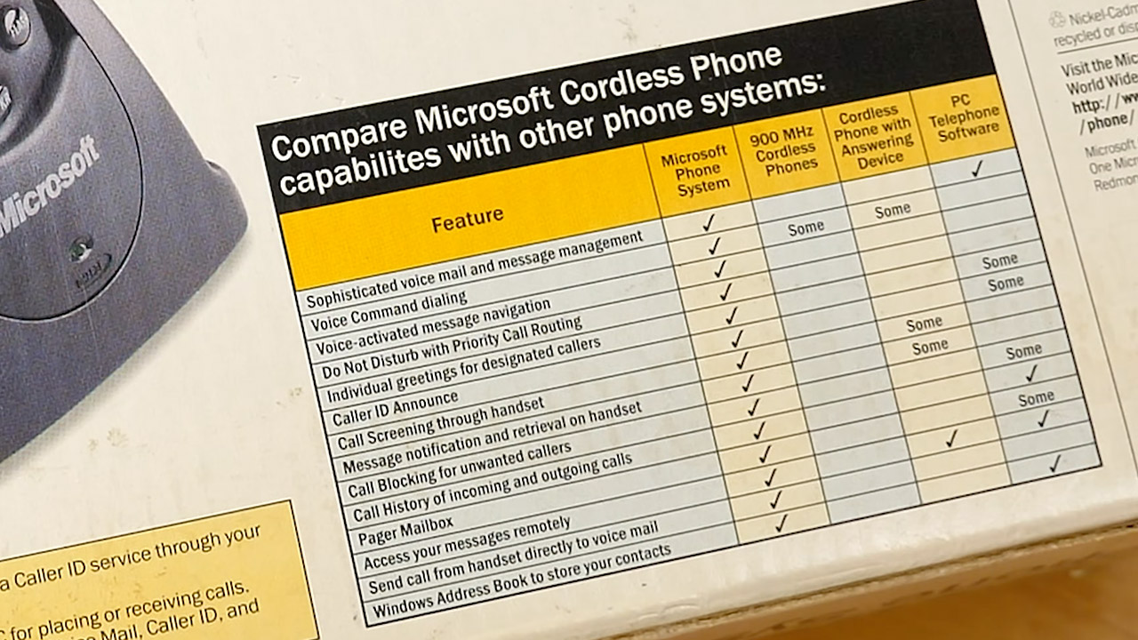 Microsoft Cordless Phone System 1998