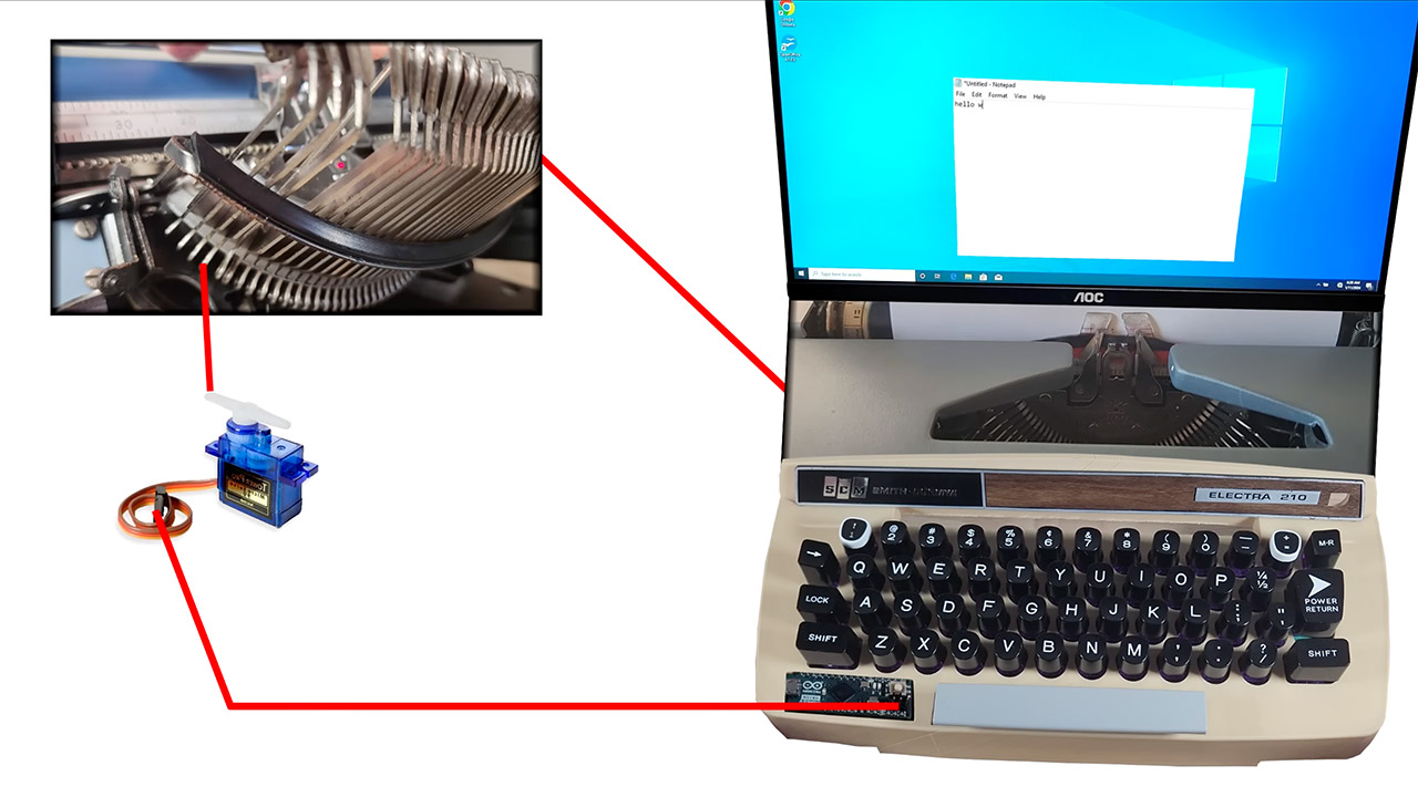 Vintage Typewriter Modern Gaming PC Build Mod