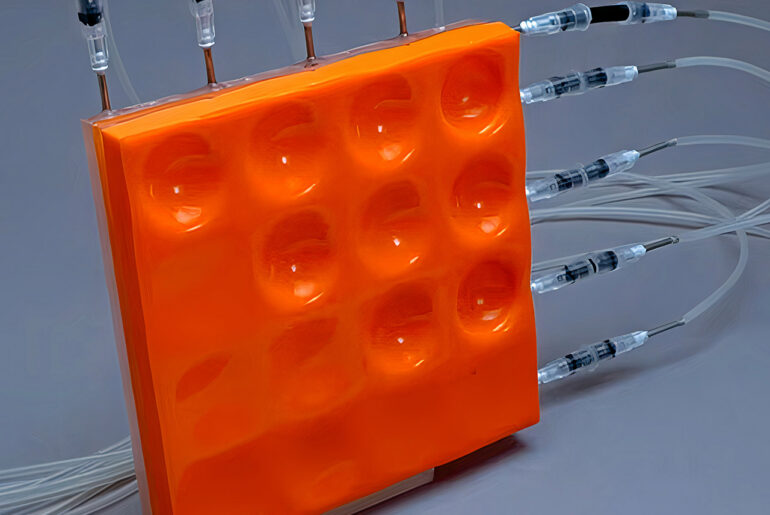 3D-Printed Air-Powered Display Microfluidic