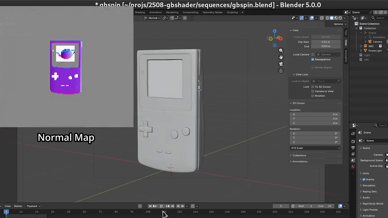 Game Boy Color Real-Time 3D Shader