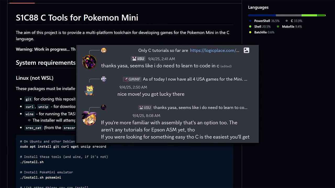 Homebrew Nintendo Pokemon Mini Game