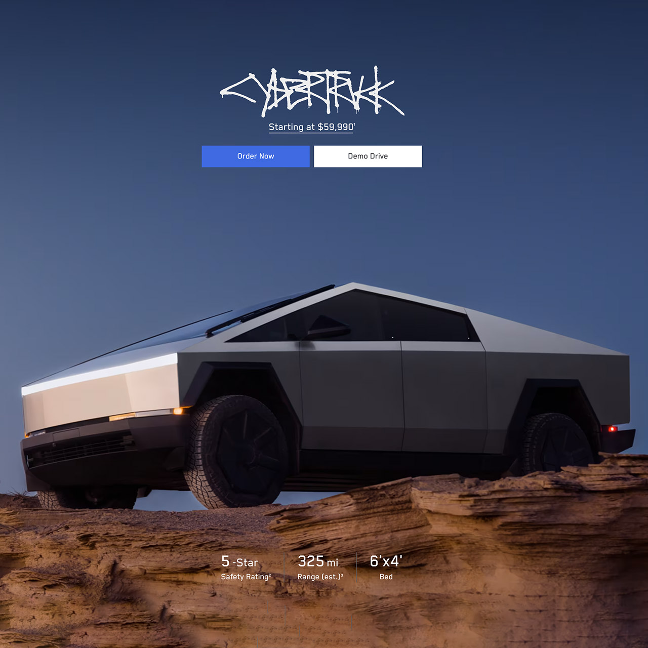 New Tesla Cybertruck $59,990 Base Model