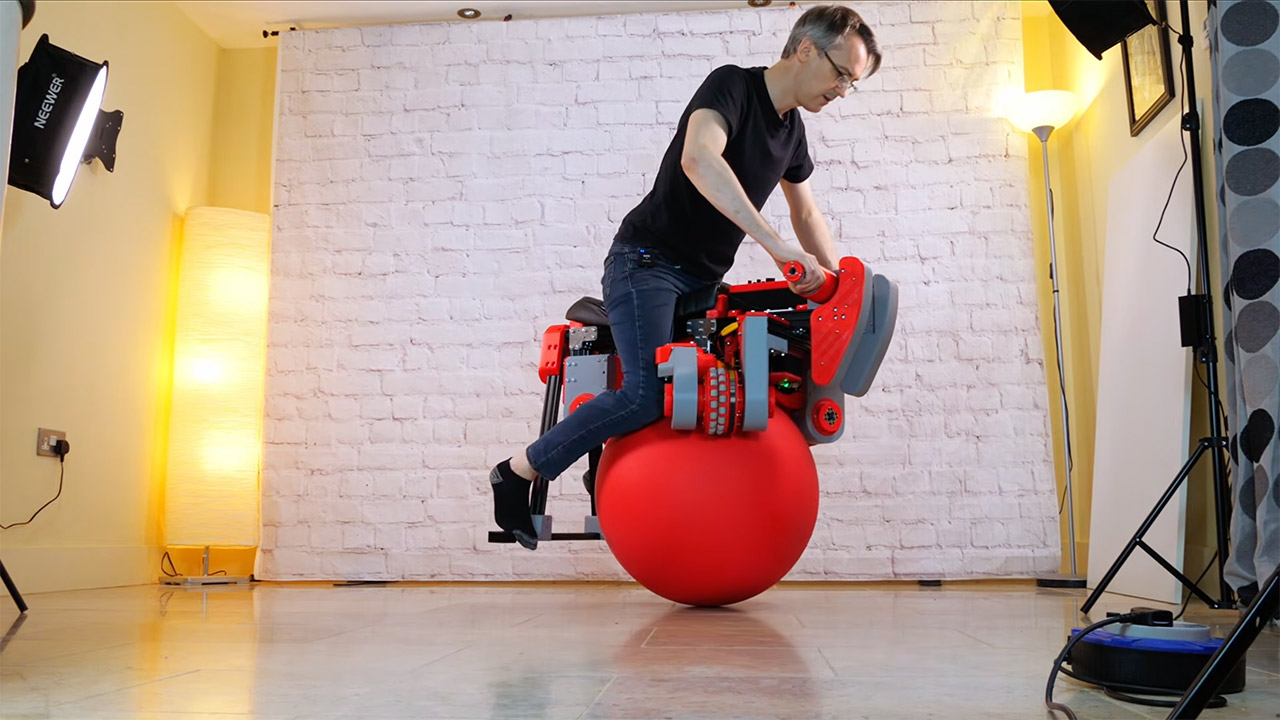 James Bruton Self-Balancing One-Ball Bike