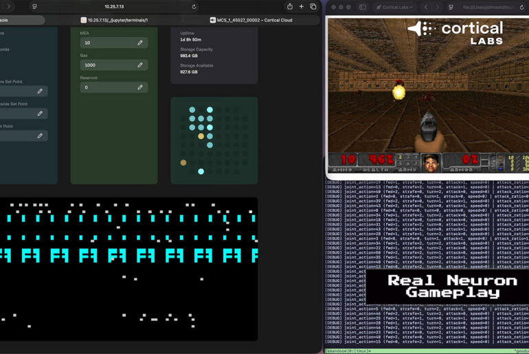 Human Brain Cells CL1 Biological Computer Play DOOM