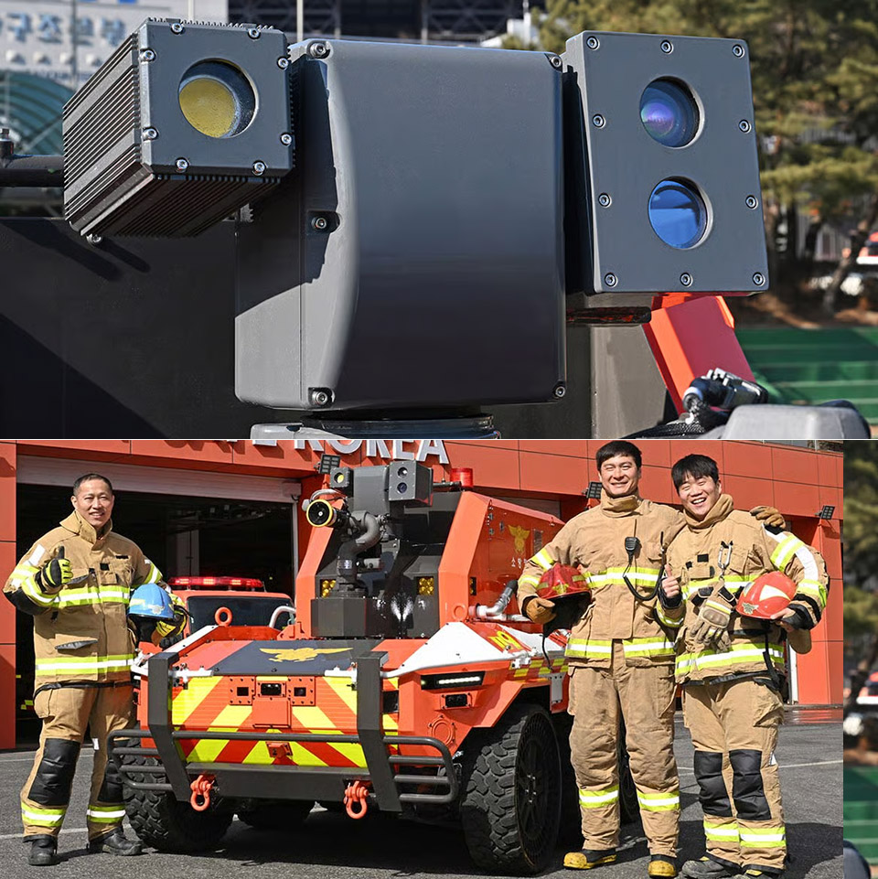 Hyundai Firefighting Robot Flames