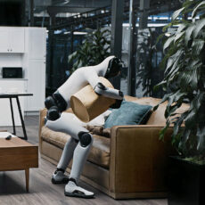 Figure Helix 02 Humanoid Robot Clean Living Room