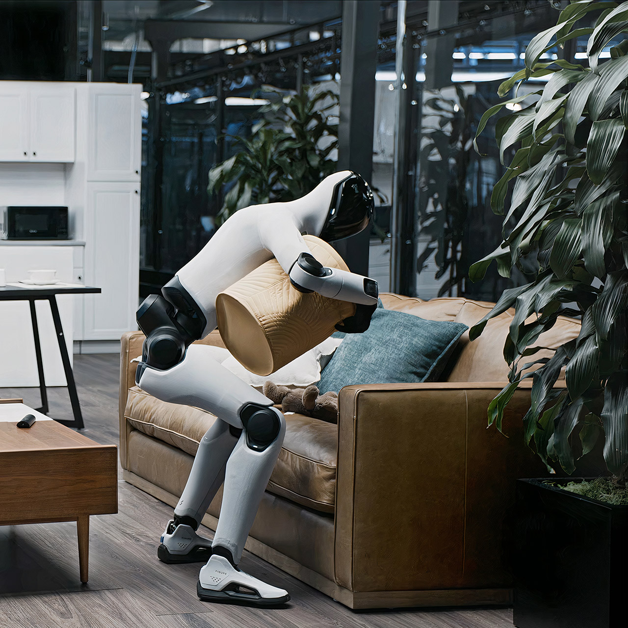 Figure Helix 02 Humanoid Robot Clean Living Room