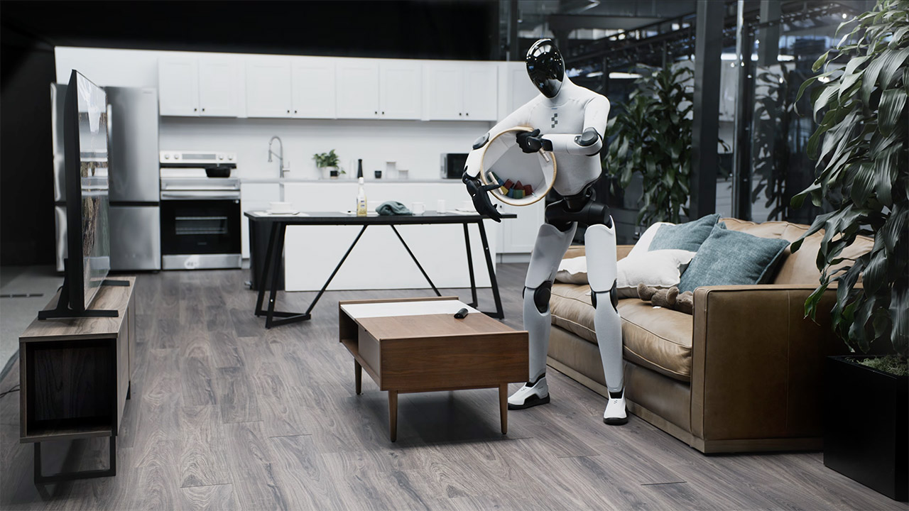 Figure Helix 02 Humanoid Robot Clean Living Room