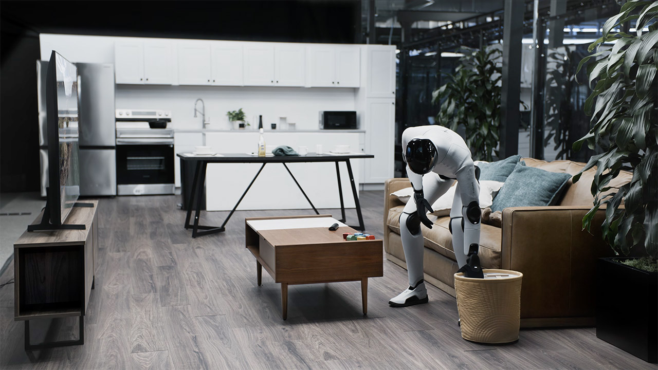 Figure Helix 02 Humanoid Robot Clean Living Room