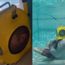 3D-Printed Dive Helmet Floating Air Supply