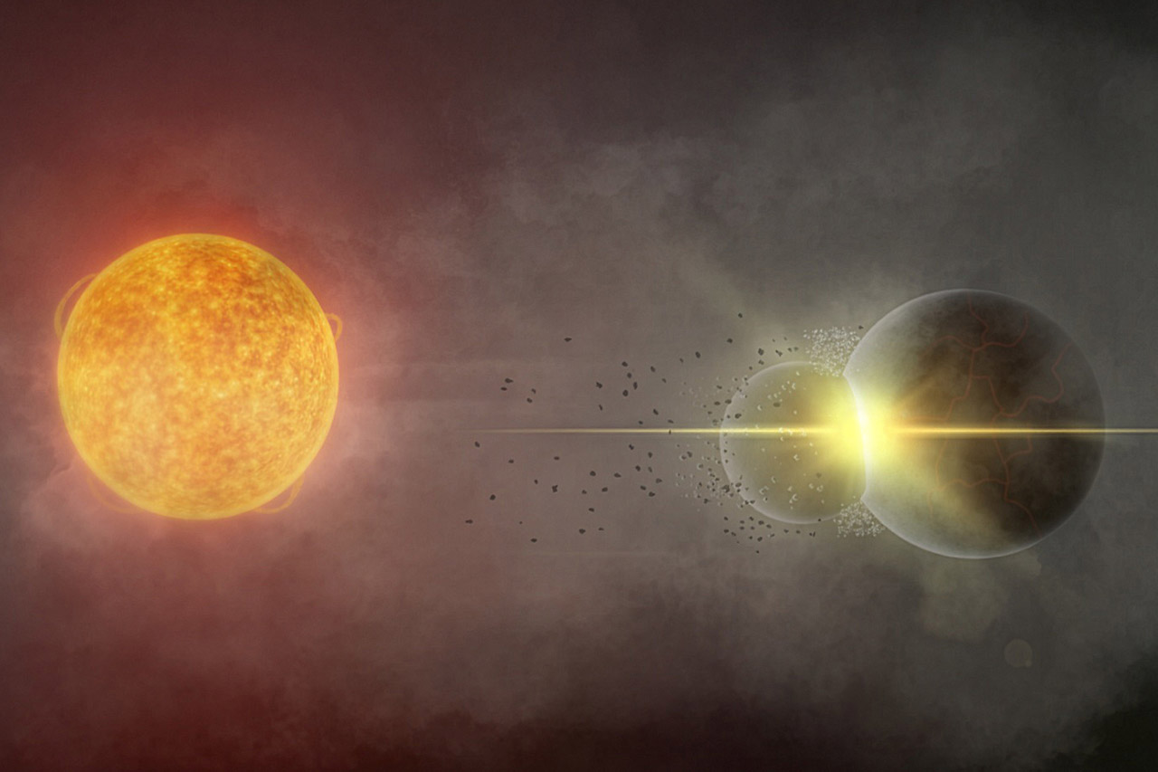 Gaia20ehk Planet Collision Colliding