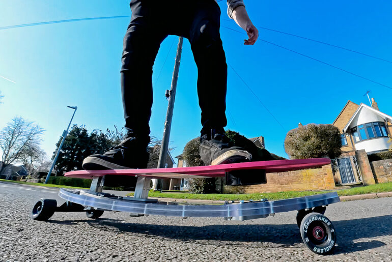 Colin Furze Magnet Suspension Skateboard