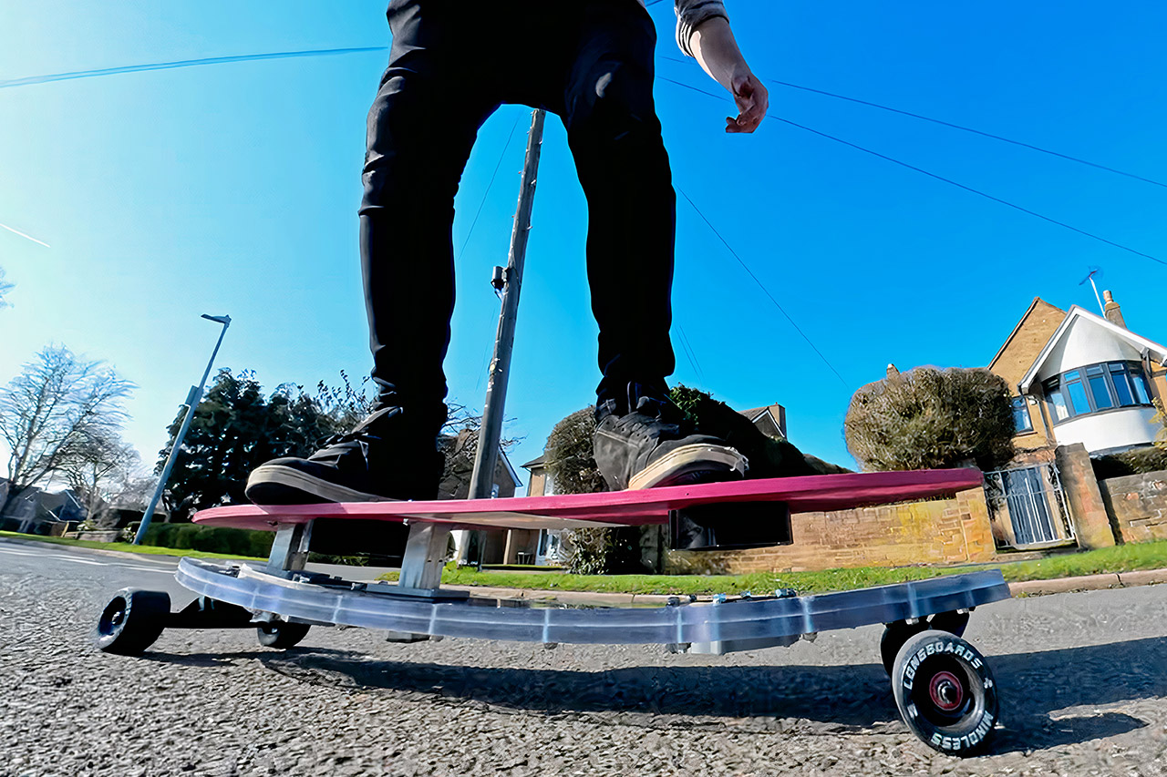Colin Furze Magnet Suspension Skateboard