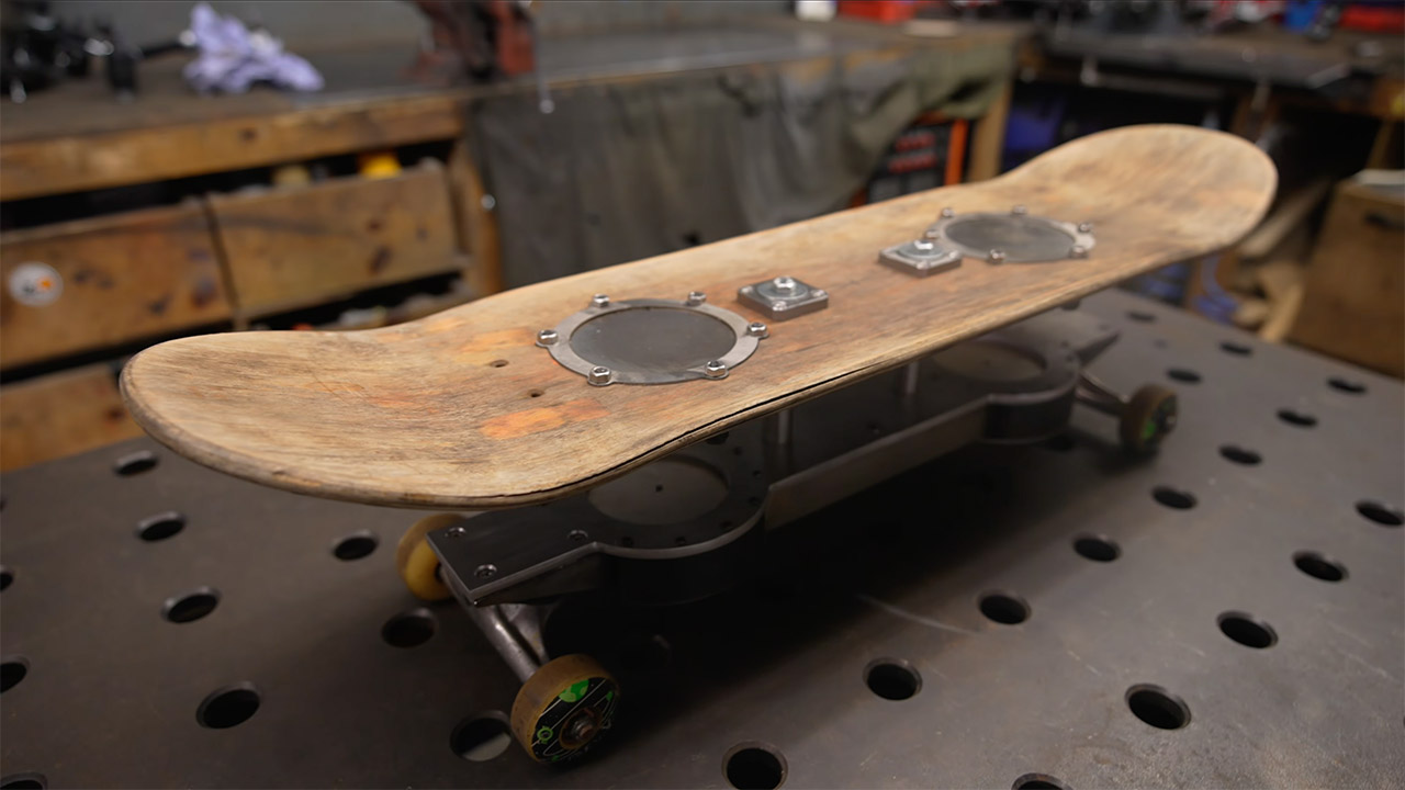 Colin Furze Magnet Suspension Skateboard