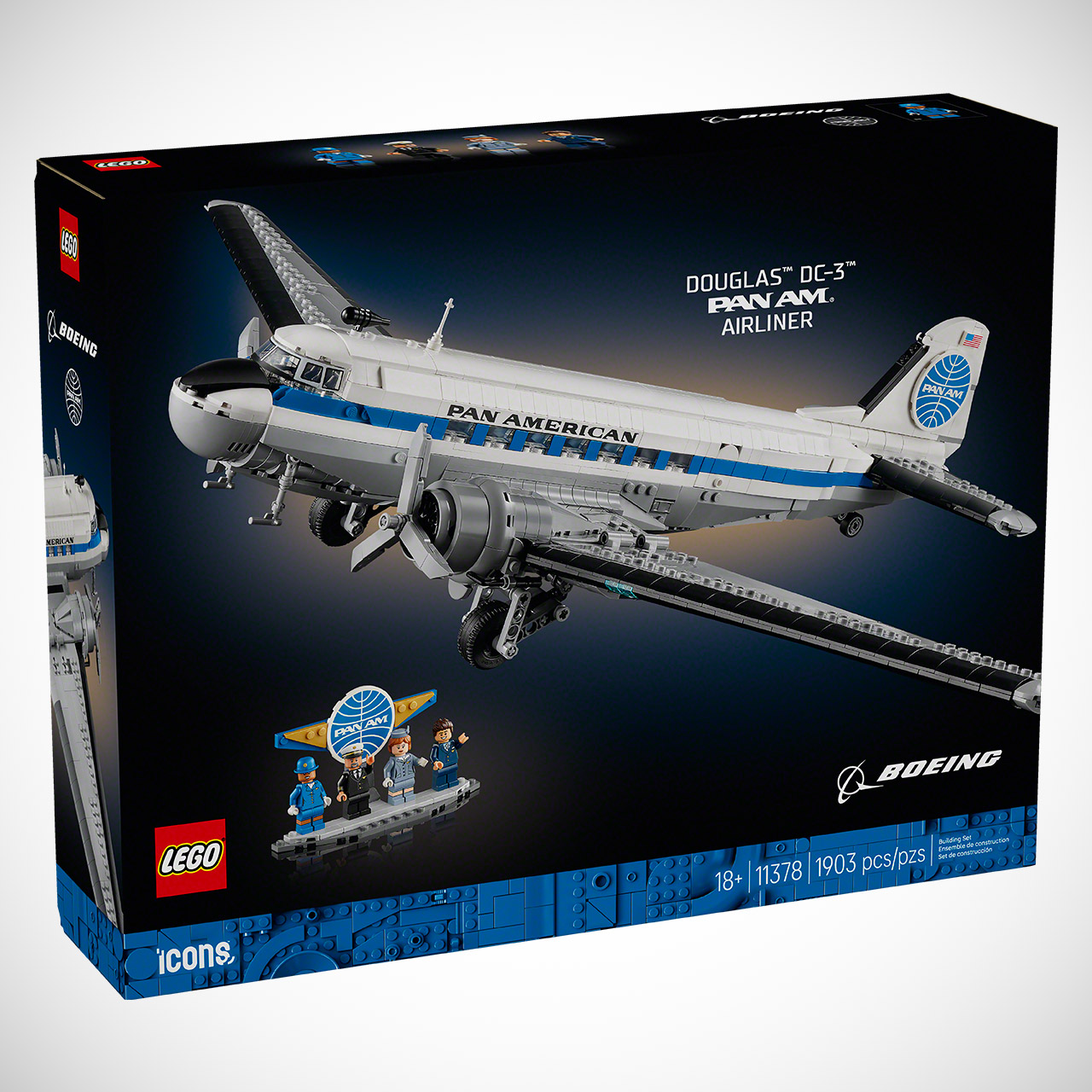 LEGO Icons Douglas DC-3 Pan Am Airliner 11378 Box