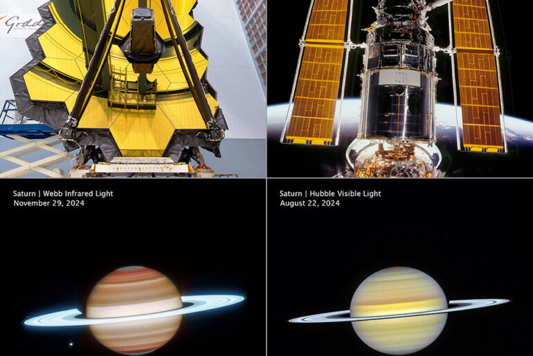 Webb Hubble Space Telescopes Saturn New View