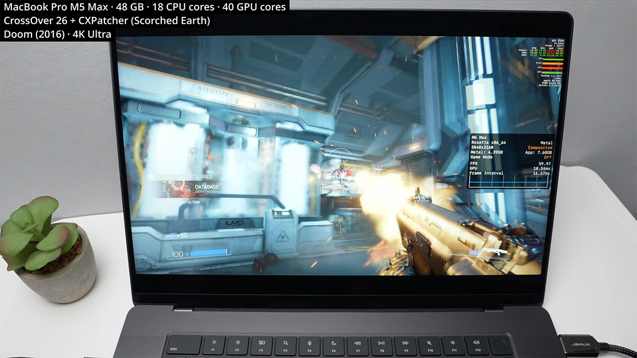 Mac Gaming Takes an Surprising Flip With the M5 Max MacBook Professional 2 Apple MacBook Pro M5 Max Windows Gaming Test