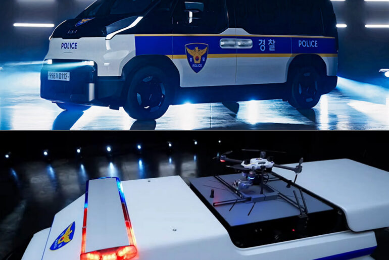 Kia PV5 Korean National Police Agency Build Drone