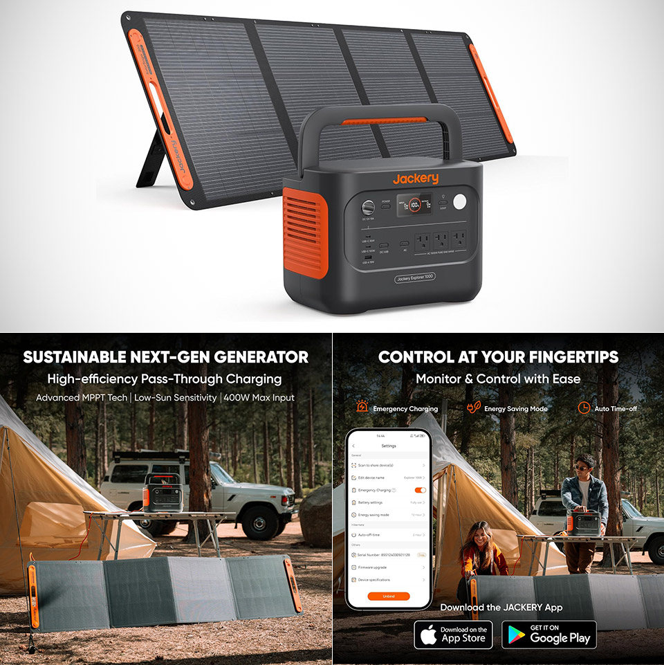Jackery Solar Generator 1000 with 200W Panel
