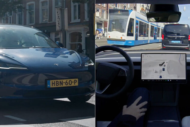 Tesla FSD Europe Netherlands Launch Test Drive
