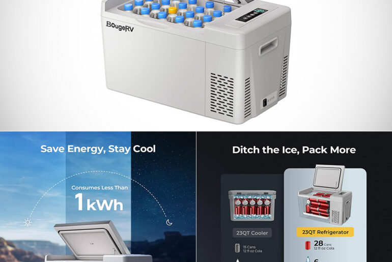 BougeRV 23 Quart 12V Portable Fridge Car