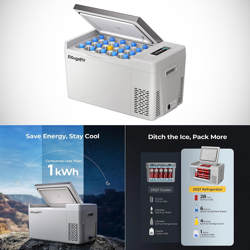 BougeRV 23 Quart 12V Portable Fridge Car