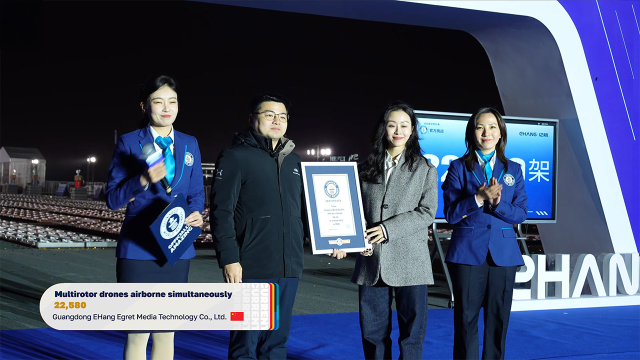 EHang Guinness World Record Most Drones 2026