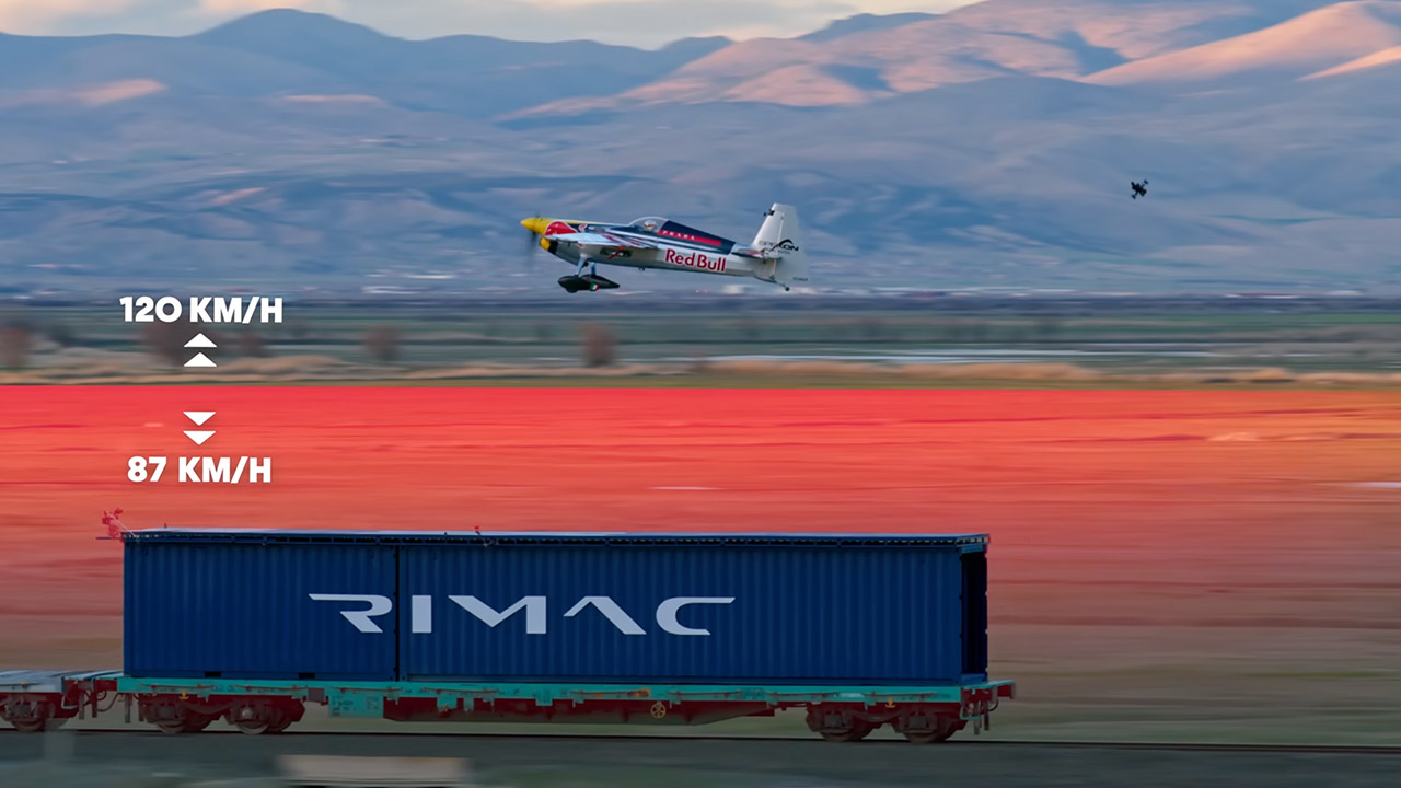 Red Bull Dario Costa Pilot Land Take Off Moving Train