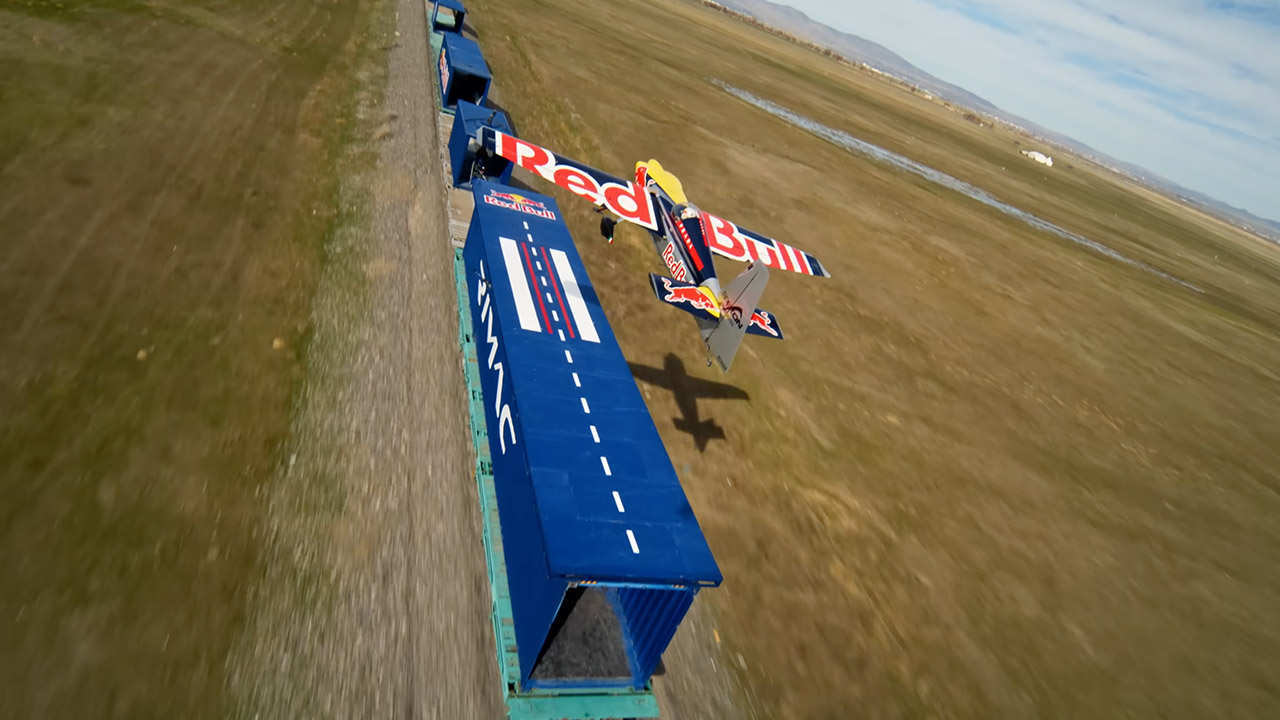 Red Bull Dario Costa Pilot Land Take Off Moving Train