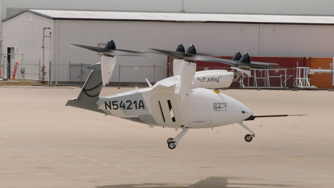 Joby Aviation S4-T eVTOL Aircraft Transition Hover Forward Flight