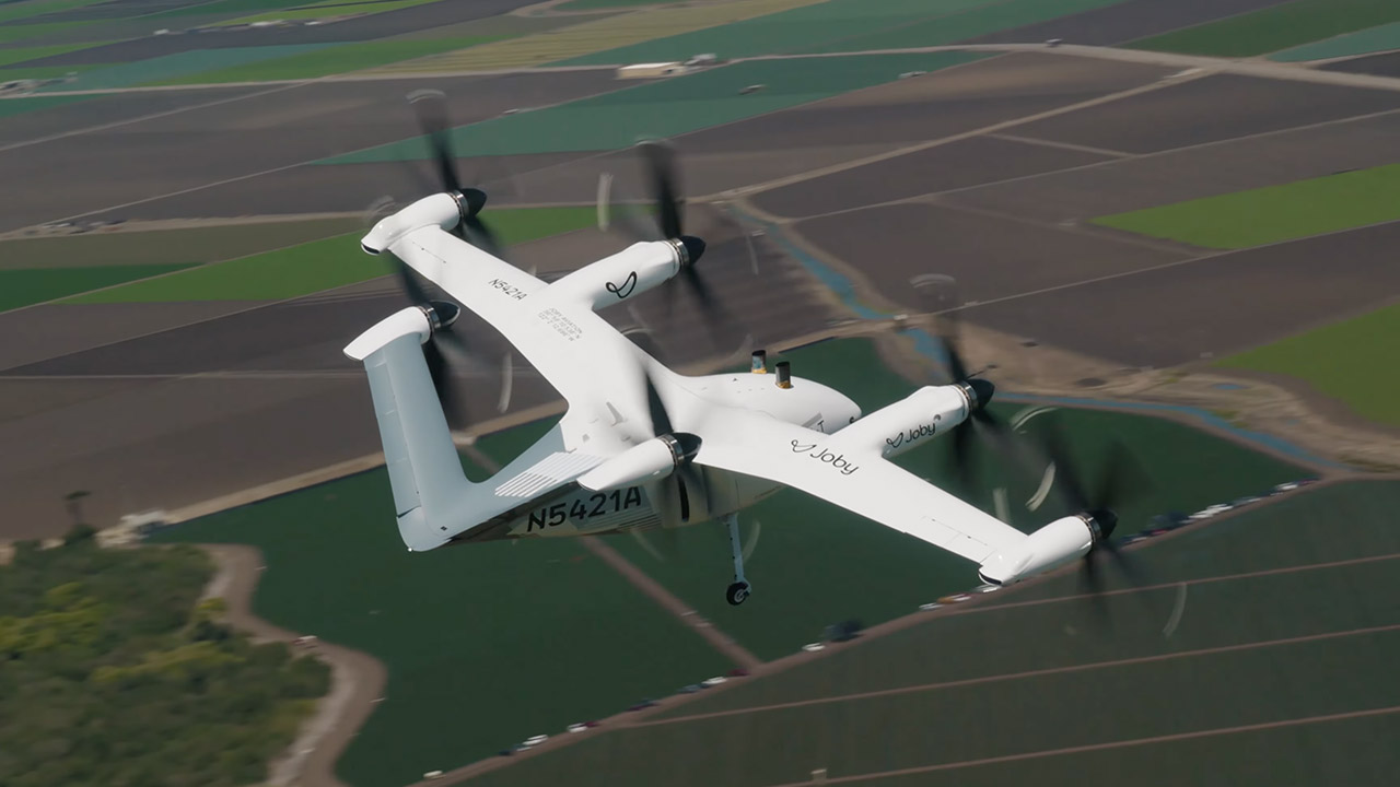 Joby Aviation S4-T eVTOL Aircraft Transition Hover Forward Flight