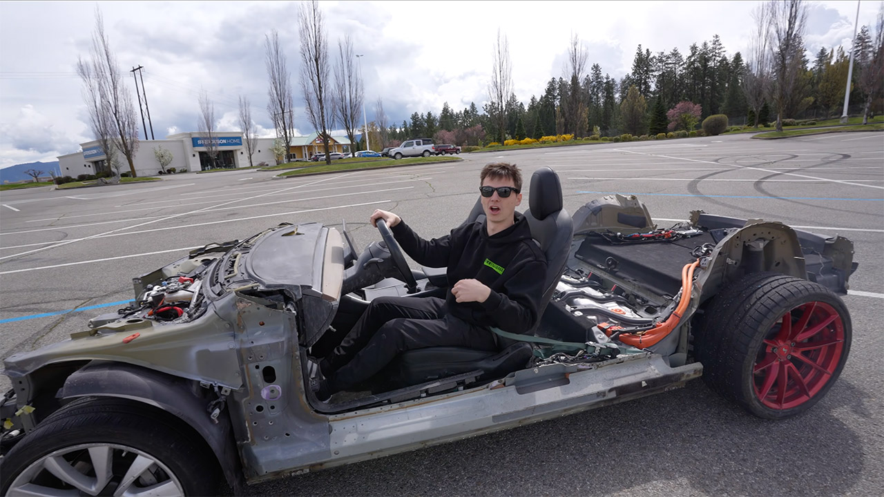 Remmy Evans Wrecked Tesla Go-Kart