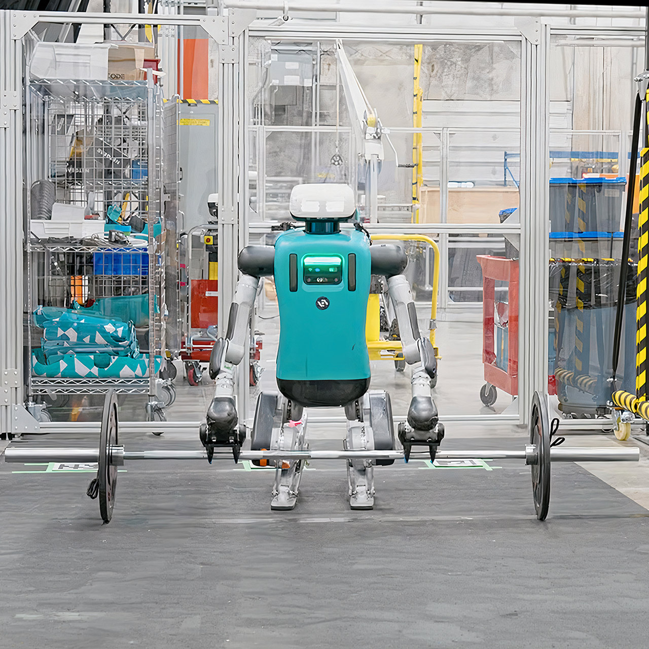 Agility Digit Humanoid Robot Deadlifting Weightlifting