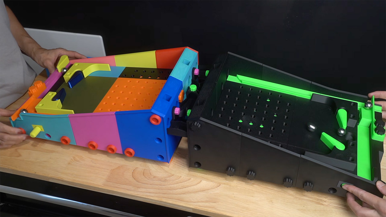 Fully Mechanical 3D-Printed Pinball Machine Galactic Odyssey