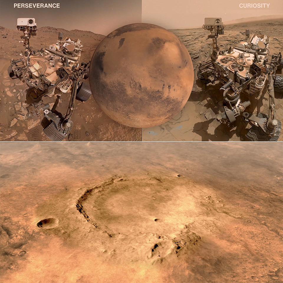 NASA Curiosity Perseverance Rover Mars Comparison