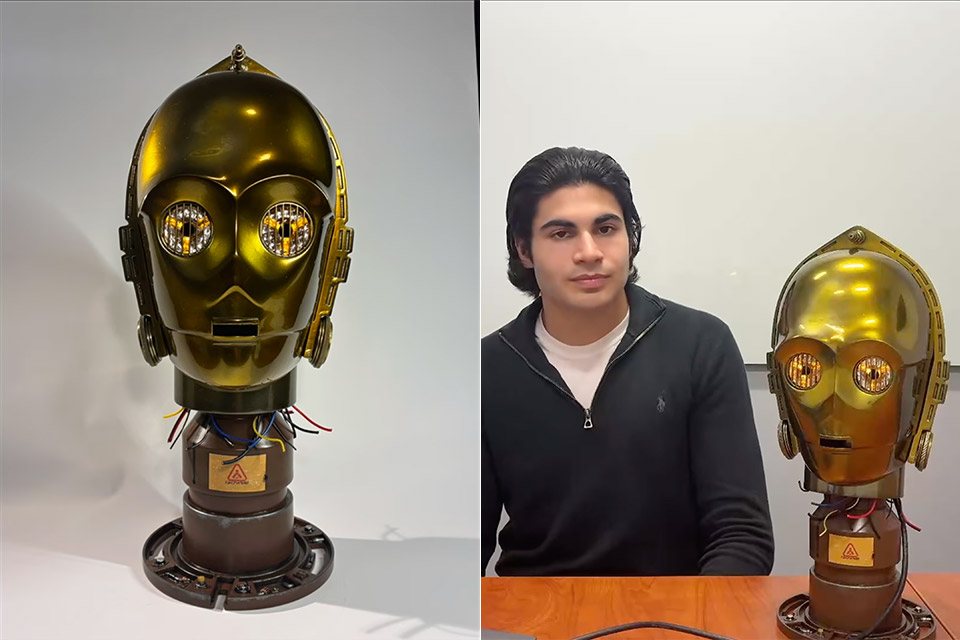 AI Talking C-3PO Head