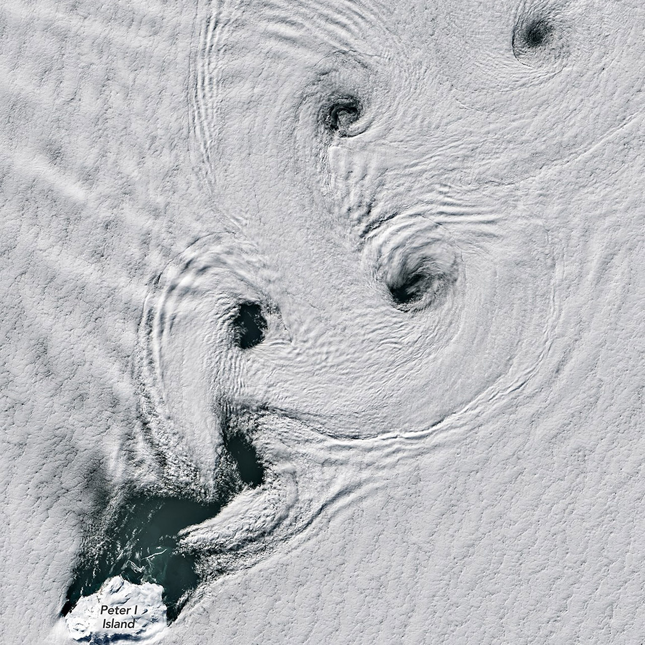 Landsat 8 Satellite Southern Ocean Sea of Spinning Clouds Vortices
