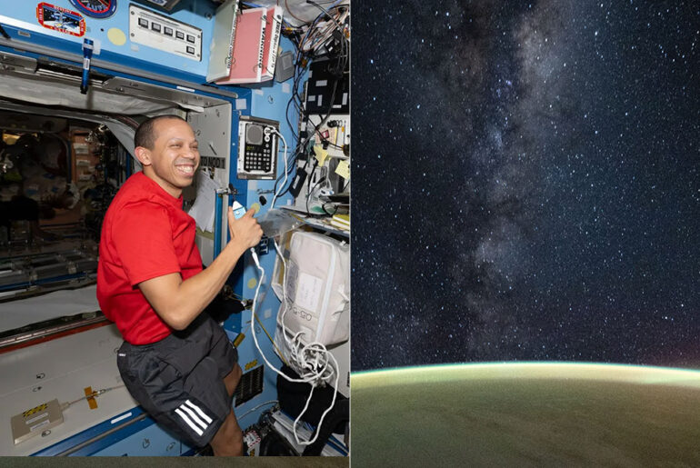 NASA Chris William Earth Airglow ISS Orbit