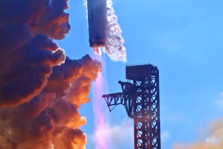 Starship V3 Supersonic Exhaust Shock Waves