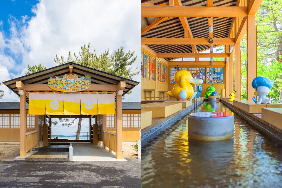 Pikachu Gyrados Wakura Onsen Pokemon Footbath Japan